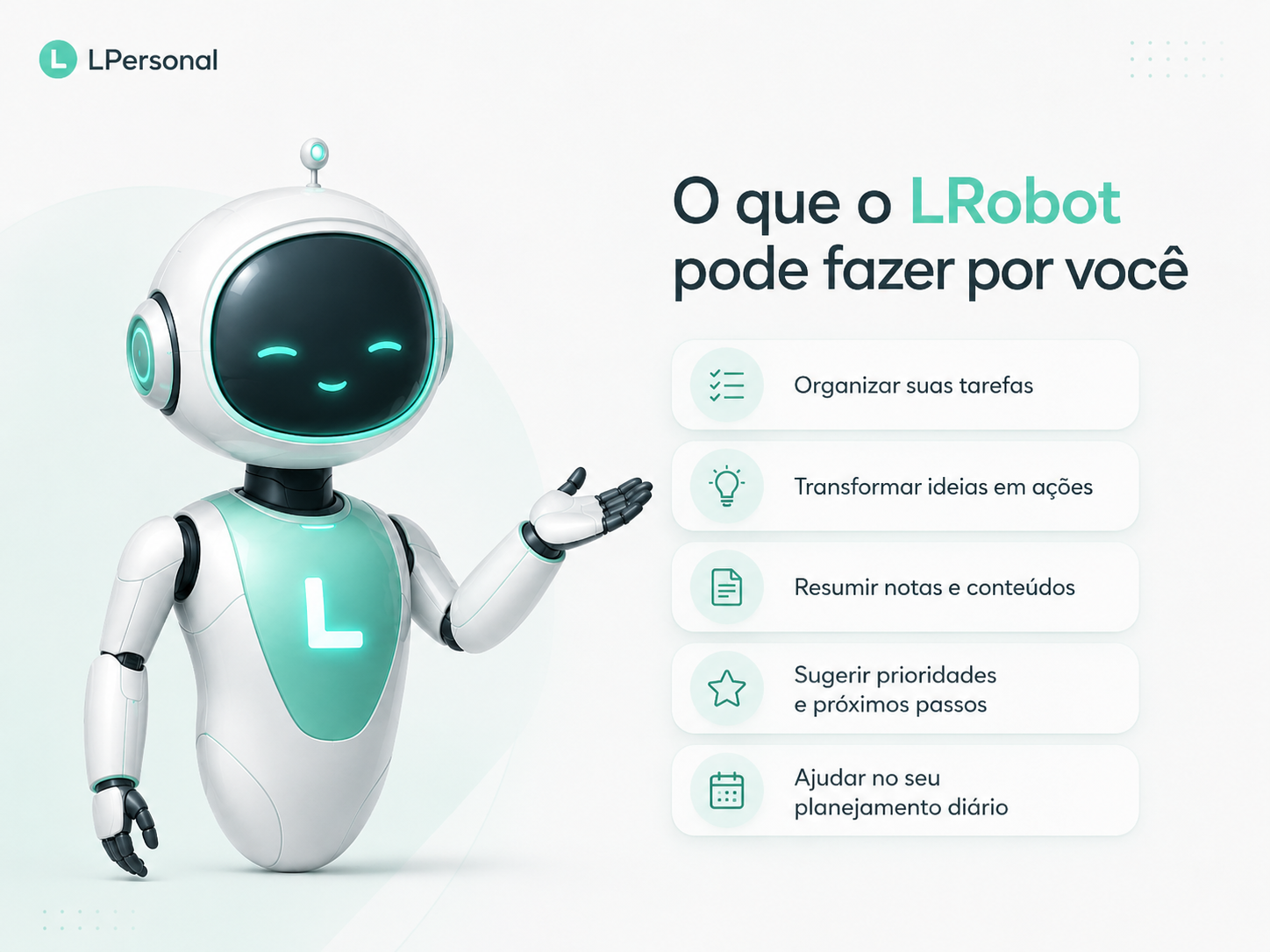 Prévia do chat de IA LRobot no LPersonal